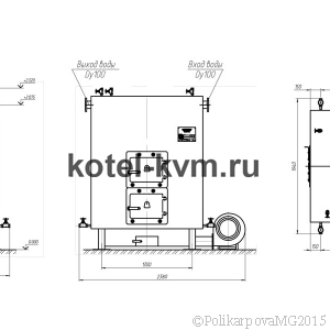 Чертеж котла на дровах 600 кВт