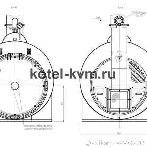Чертеж дизельного парогенератора 1000 кг/ч фронт