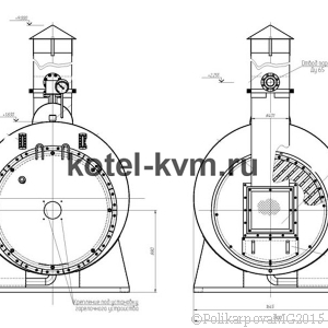 Чертеж мазутного парогенератора 700 кг/ч фронт