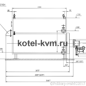 Чертеж газового котла 600 кВт